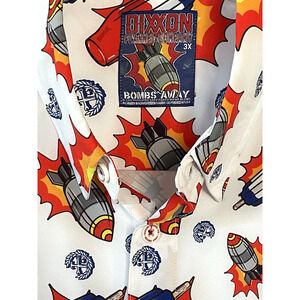 DIXXON FLANNEL "Bombs Away" Men's Size 3XL Button-Up Short Sleeve Bomb Pop Shirt